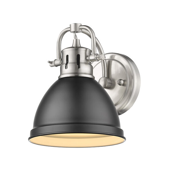 Duncan Pewter and Black Six-Inch One-Light Bath Wall Sconce, image 1
